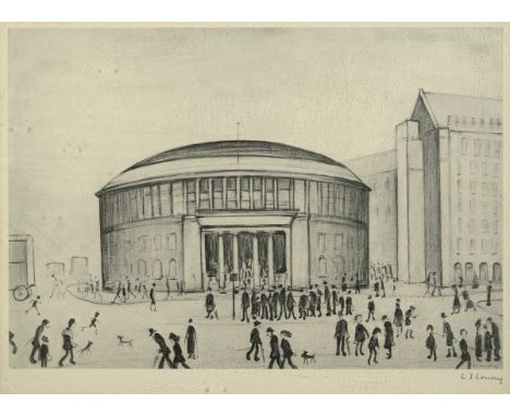 •AFTER LAURENCE STEPHEN LOWRY, RA (1887-1976) THE REFERENCE LIBRARY Offset lithograph, from the edition of 850, with Fine Art