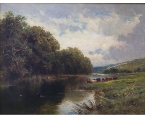 HENRY H. PARKER (1858-1930) SLEEPING WATERS ON THE BANKS OF THE THAMES, NR. STREATLEY, BERKS; WOOLHAMPTON, BERKS A pair, both