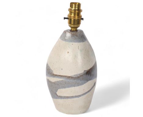 PETER ELLERY, a 1970s' ceramic pebble form lamp base, makers mark to base, base height 20cmBase in good condition, no chips, 