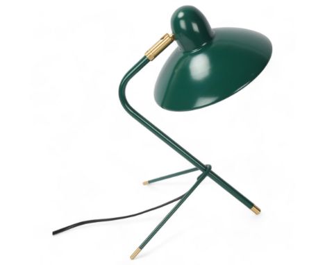 Di Classe, an Arles mid-century style desk lamp by DOMEI ENDO with adjustable green shade, height 37cmGood condition with LED