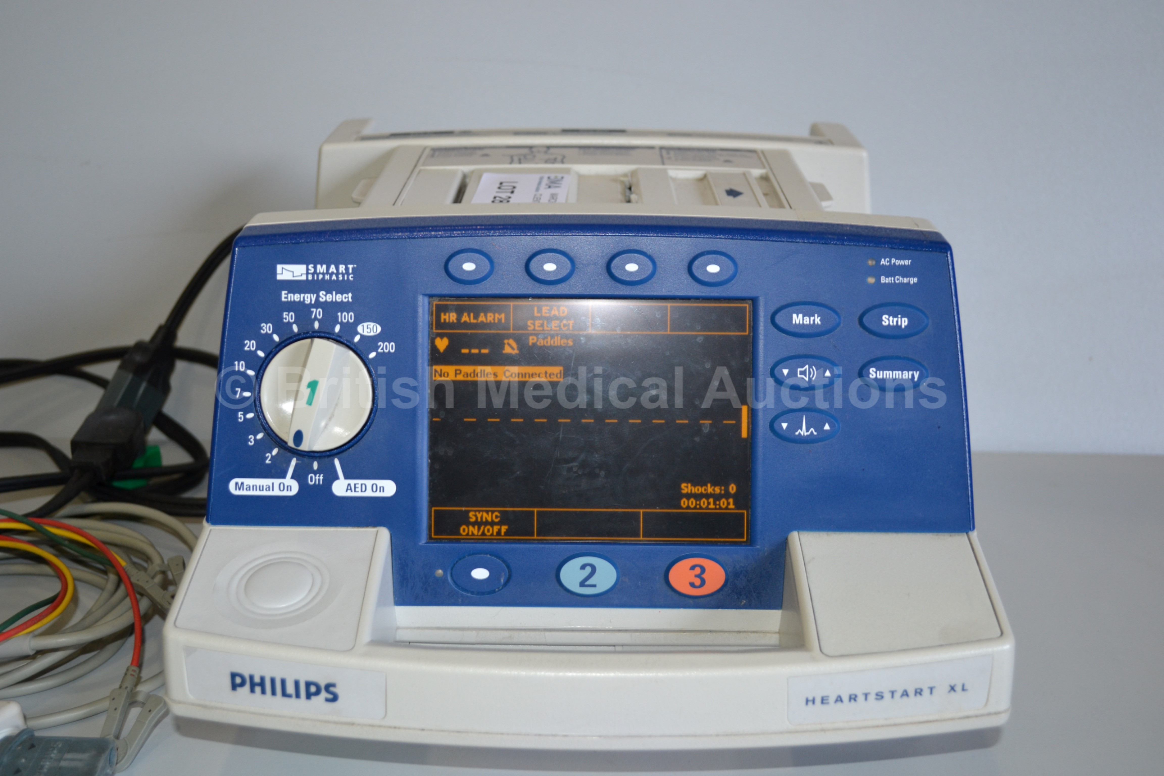 Philips Heartstart Xl Smart Biphasic Defibrillator Includes Philips Test Load Ecg Cable And Pad 