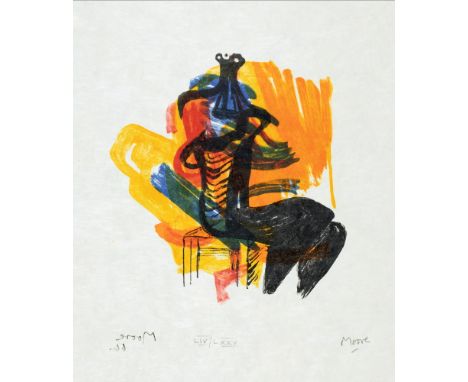 Henry Moore. Shelter-Sketch-Book. With 80 facsimile collotypes and seven original lithographs by the artist. London, Marlboro