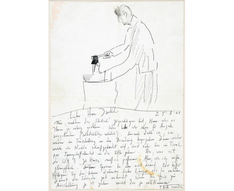 Horst Janssen. Zehn eigenhändige Briefe mit Unterschrift und mit achtzehn kleinen und größeren Zeichnungen. [Hamburg], 25. 8.