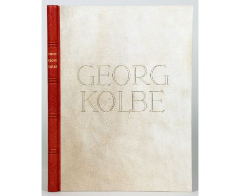 Otto Dorfner - Rostroter Halblederband mit Pergamentdeckeln und vergoldeten Titeln, signiert. - Inhalt: Georg Kolbe. Werke de
