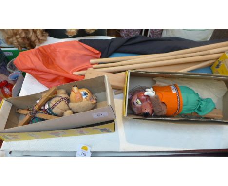 A PELHAM PUPPET SHOW INCLUDING THEATRE/STAGE, BOXED PUPPETS INCLUDING BABY BEAR, FATHER BEAR, MOTHER BEAR AND GOLDILOCKS