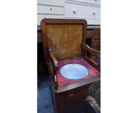 Mahogany commode inset pot liner 