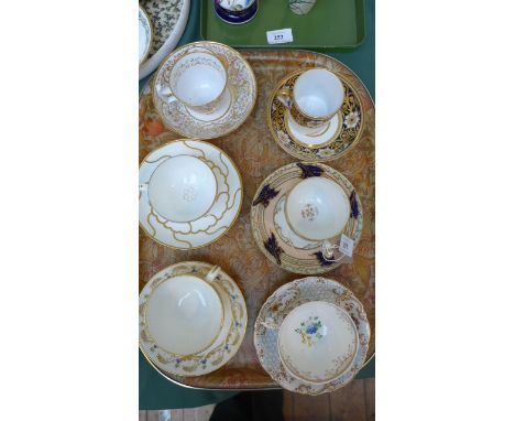 6 cups and saucers from popular factories including Davenport, Derby, Coalport, Spode etc