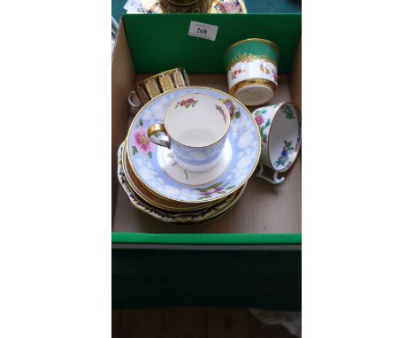 Selection of  7 miscellaneous saucers and 4 cups from a selection of factories including Davenport, Copeland etc