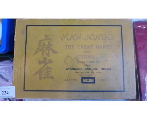 VINTAGE MAH- JONG GAME WITH INSTRUCTION PAMPHLETS ETC