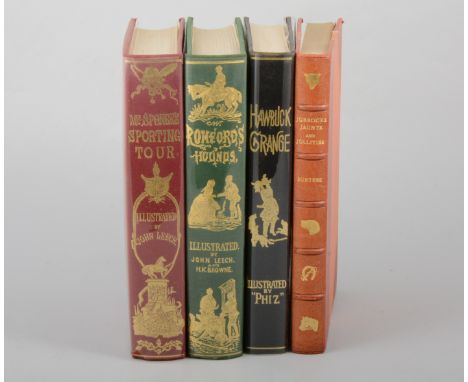 R.S. Surtees, Jorricks' Joints and Jollities, Folio Society 1949, half-calf, together with three R.S. Surtees Society publica