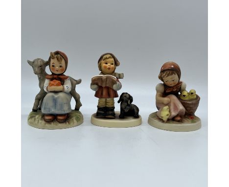 3x hummel figurines, A choir boy, A chick girl, Good friends, no chips no damage