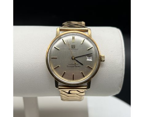 9ct gold Tissot watch,
seastar 7 automatic,
full expanding bracelet 9ct gold,
great working order,
very nice unrestored order