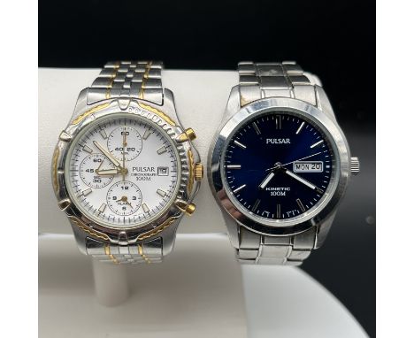 2x gents pulsar watches,
one is kinetic and working order,
one is chronograph and will require a battery
