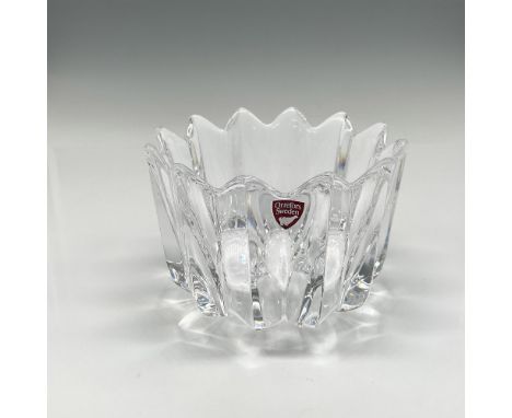 Crown design on clear crystal. Orrefors etched mark. Issued: 21st centuryDimensions: 3.25"H x 5" dia.Manufacturer: OrreforsCo