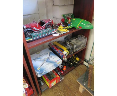 Corgi SAA Douglas DC3 Matchbox Thunderbirds 2 and 4, various diecast vehicles and two model houseboats 
