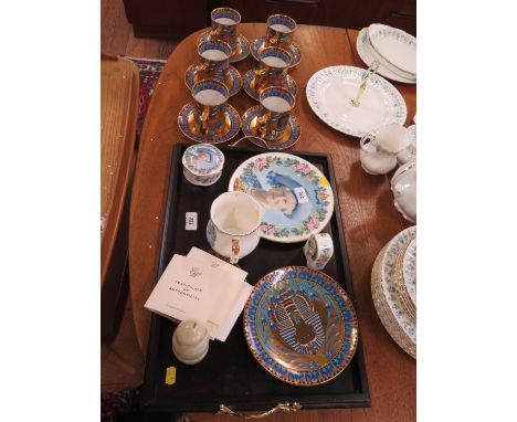 A set of six Compton &amp; Woodhouse cups and saucers from the 'Wonders of the Nile' series, with certificates, another sauce