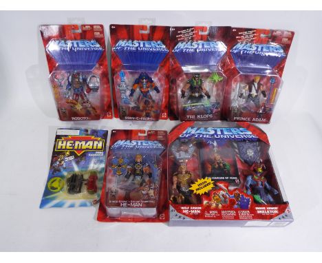 Masters of the Universe - HeMan - Mattel. A selection of Seven Boxed, 2002 MOTU figures appearing in Mint condition and a He-