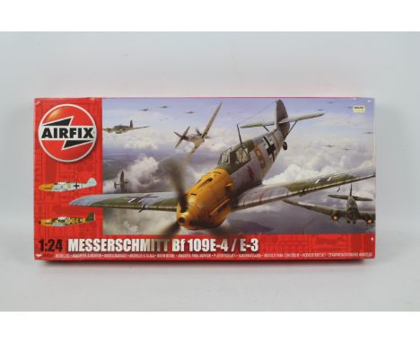 Airfix - A boxed Airfix 1;24 scale A12002A Messerschmitt Bf109E-4 / E3 plastic model kit. The kit is presumed Mint being in a