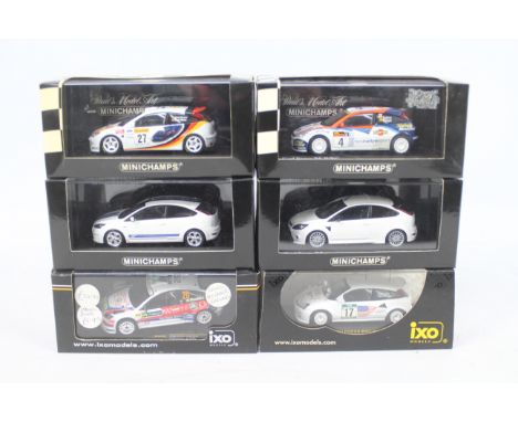 Minichamps - Ixo - 6 x boxed Ford Focus models in 1:43 scale including limited edition 2002 WRC Rally Monte Carlo version, 1 