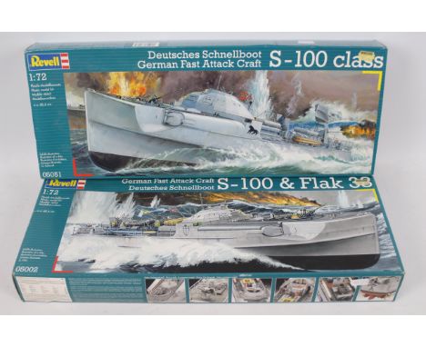 Revell - 2 x unopened marine model kits in 1:72 scale, an S-100 class German Fast Attack Boat # 05051 and an S-100 class Boat