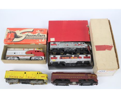 Athearn, Globe Models, Cary - Five built HO gauge American locomotive kits. Lot includes Globe Models EMD F7 diesel in Santa 