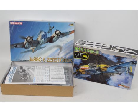 Dragon - Two boxed 1:48 scale 'Master Series' German WW2 military aircraft plastic model kits from Dragon. Lot consists of #5