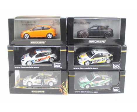 Minichamps - Ixo - 6 x boxed 1:43 scale Ford Focus models including WRC Valentino Rossi model, RS500 in Matt Black 1 of 3744 