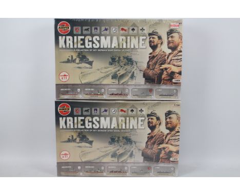 Airfix - 2 x unopened Kriegsmarine model kit sets in 1:400 scale # 12201. Each kit contains 11 x models and both boxes are st