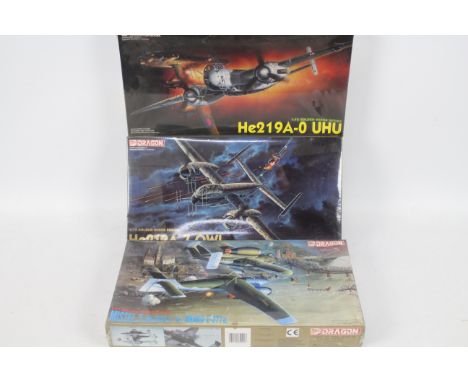 Dragon - Three boxed 1;72 scale plastic military aircraft model kits from Dragon's 'Golden Wings' series. Lot consists of #50