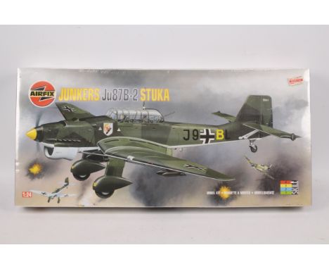 Airfix -  A boxed 1:24 scale Airfix #18002 Junkers Ju87B-2 Stuka plastic model kit. The kit is presumed Mint being in a facto