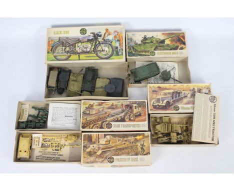 Airfix - 4 x boxed military model kits in 00 scale including Scammell Tank Transporter # 02301-6, Centurian Mk 8 # 02307-4, 8