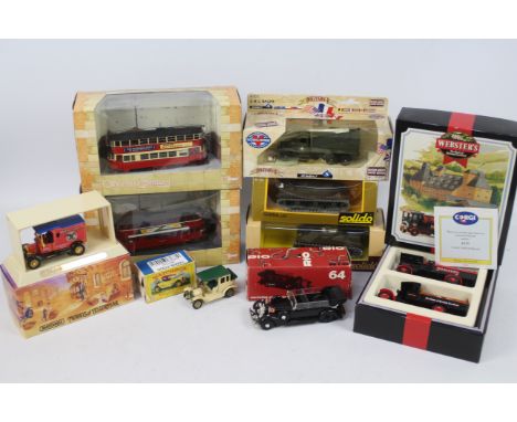 Corgi - Solido - Rio - Matchbox - 9 x boxed models including General Lee tank, Feltham London tram, Ford Model T van and othe