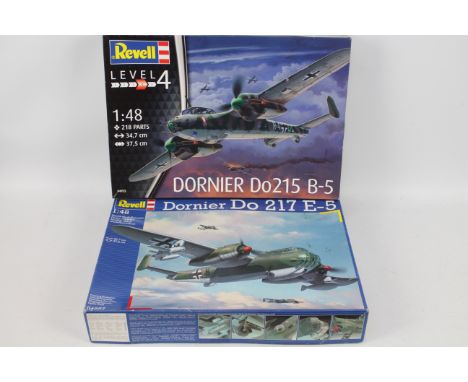 Revell - Two boxed Revell 1:48 scale Dornier plastic model aircrfat kits. Lot consists of #04925 Dornier Do215 B5 presumed Mi