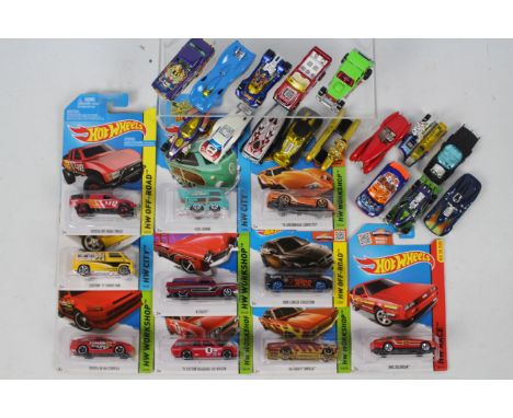 Hot Wheels - 10 x carded and 16 x loose models including Datsun 510 Wagon, Toyota AE-86 Corolla, Lancer Evolution and similar