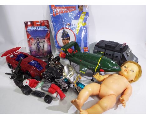 MOTU - Pedigree - Ghostbusters - Thunderbirds. A selection of models, vehicles and figures to include:  A 47cm tall Pedigree 