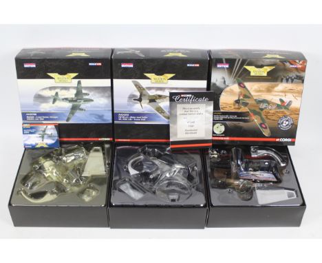 Corgi Aviation Archive - Three boxed Limited Edition diecast 1:72 scale model aircraft. Lot consists of Corgi AA32020 Hawker 