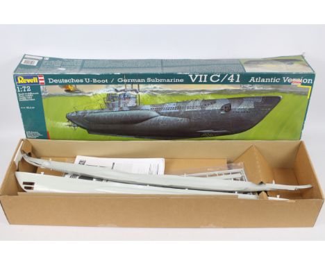 Revell - A boxed Revell #05045 1:72 scale German Submarine VIIC/41 Atlantic Version plastic model kit. The kit appears Mint w