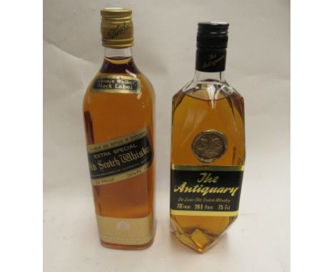 1970's The Antiquary De Luxe Old Scotch Whisky, 75.7cl, 1970's Johnnie Walker Black Label Extra Special Old Scotch Whisky (2)