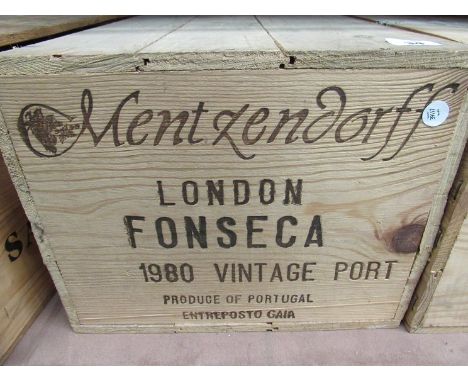 1980 Fonseca Vintage Port, 12 bottles in pine crate       