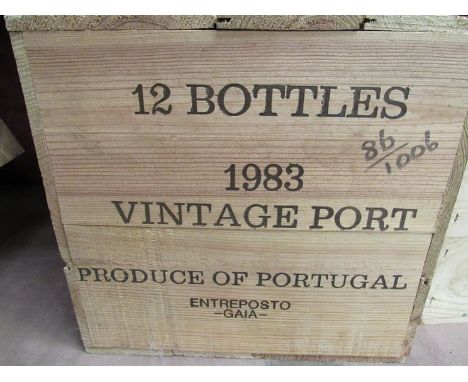 1983 Graham's Vintage Port, 12 bottles in pine crate  