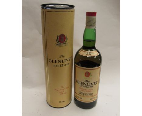 The Glenlivet aged 12 years Highland malt Scotch Whisky, 1ltr in tube