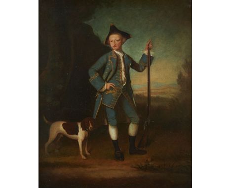 After George Romney Portrait of Jacob Morland (1740-1780) and his dog   Oil on canvas   75 x 62cm (29½ x 24¼ in.)   Provenanc