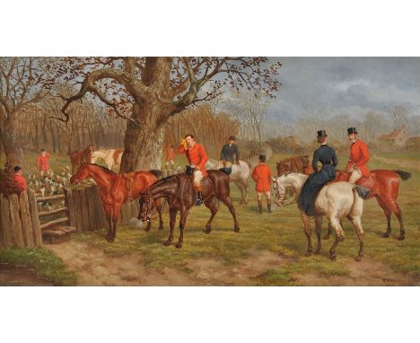Edward Benjamin Herberte (British 1857-1893)   Set of four hunting scenes   Oil on canvas   Each signed and dated 1886 Each 4