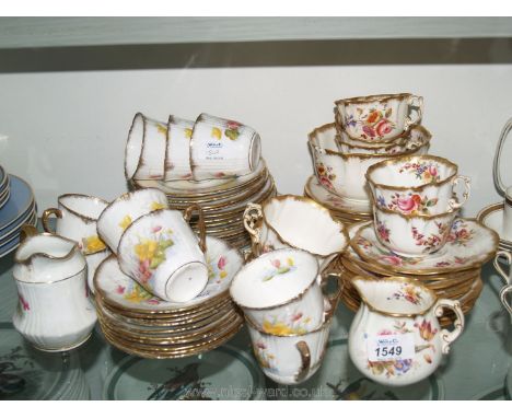 Two old part Teasets decorated with flowers, including Hammersley 'Dresden Sprays'