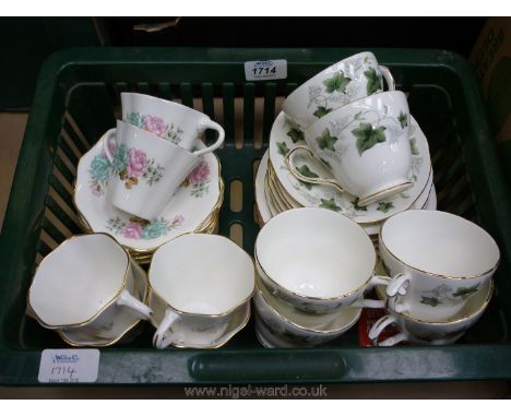 Six Coalport Cups and saucers and six Duchess 'Ivy' trios