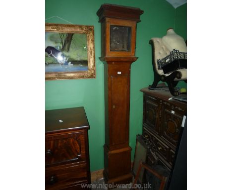 An Oak and other woods cased Longcase Clock having early 10'' square brass faced single hand movement by ''Pinfield of Banbur