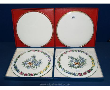 Four boxed cake plates, two Royal Worcester and two Spode.