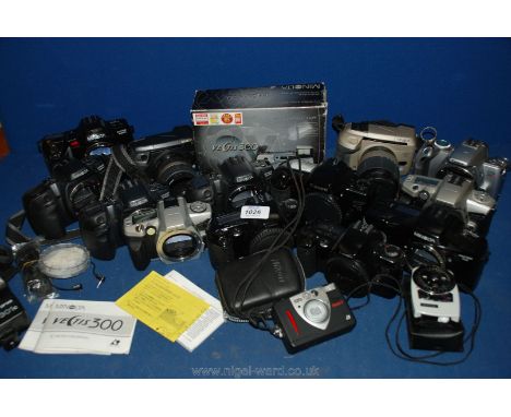 A large quantity of SLR film Cameras to include; Minolta, Nikon, Canon, etc.