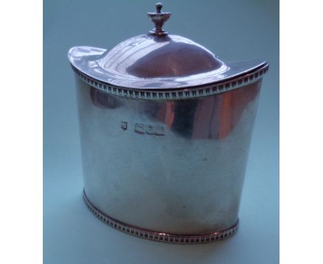 A silver Tea Caddy in oval form 1897 4.35 oz 135g
