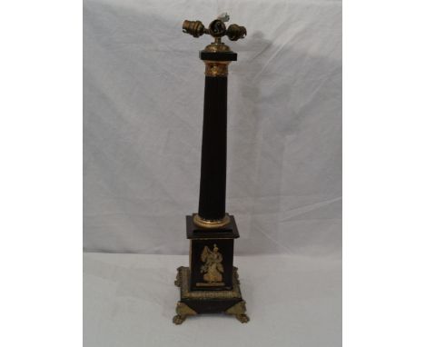 A Corinthian Column Lamp. H62.5cm